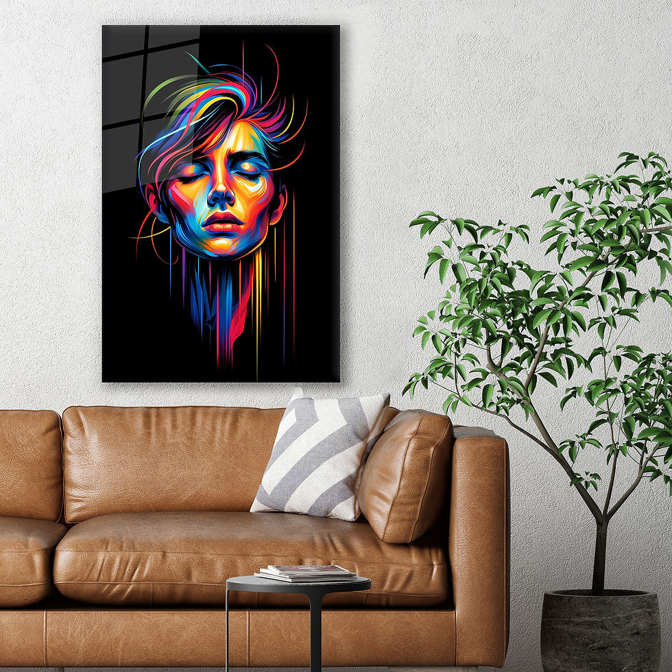 colorful woman portrait wall art