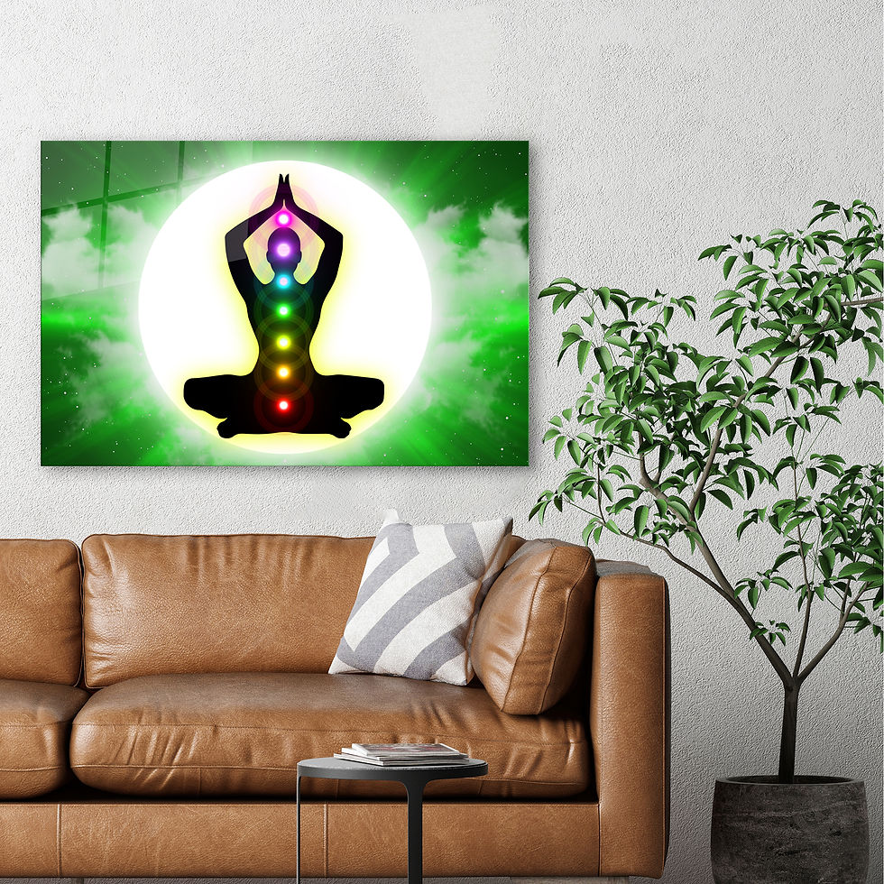 Thumbnail: Seven Chakra with Green Background Wall Art