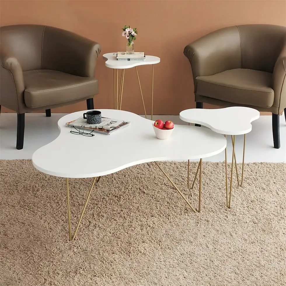 Thumbnail: Gold Flamingo 3-piece Coffee Table Set