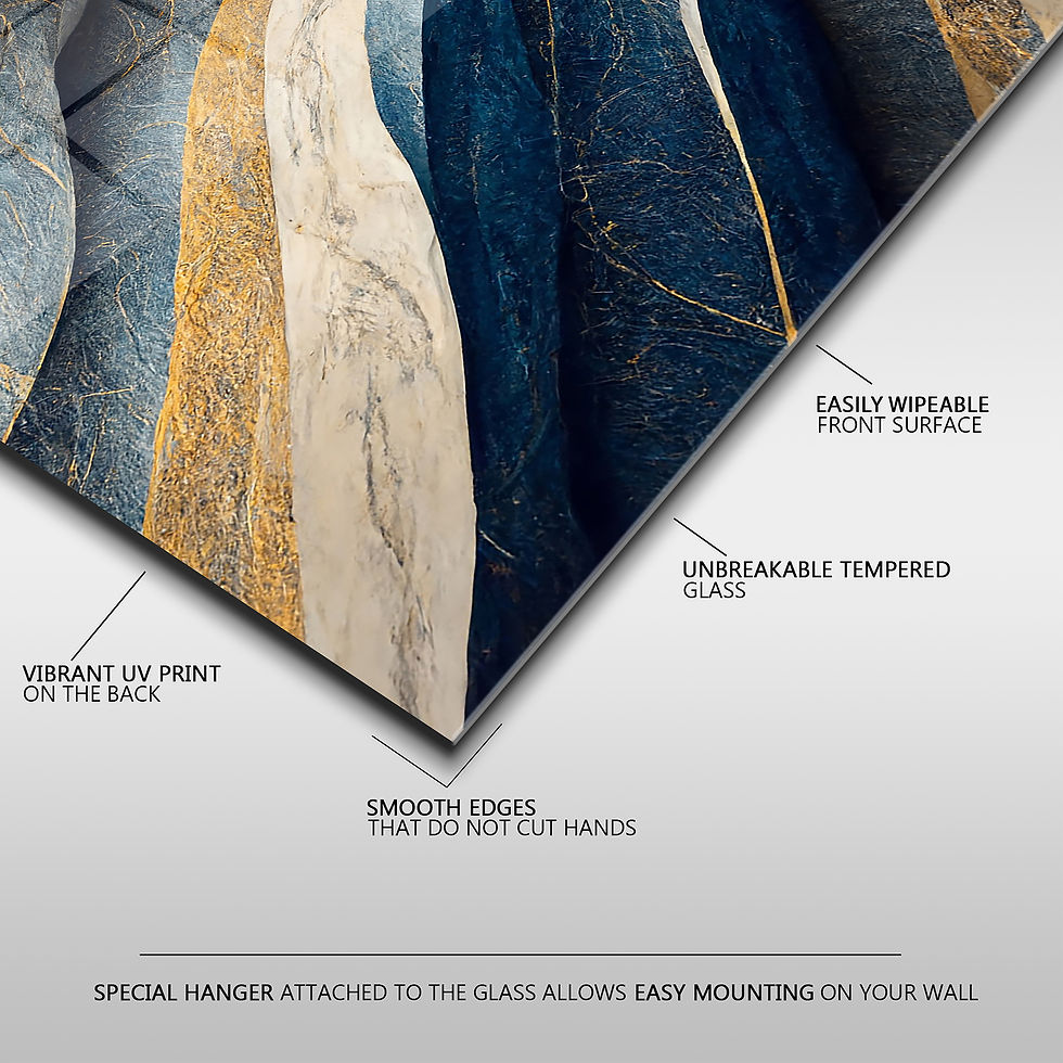 Thumbnail: Blue and Gold Marble Wall Art