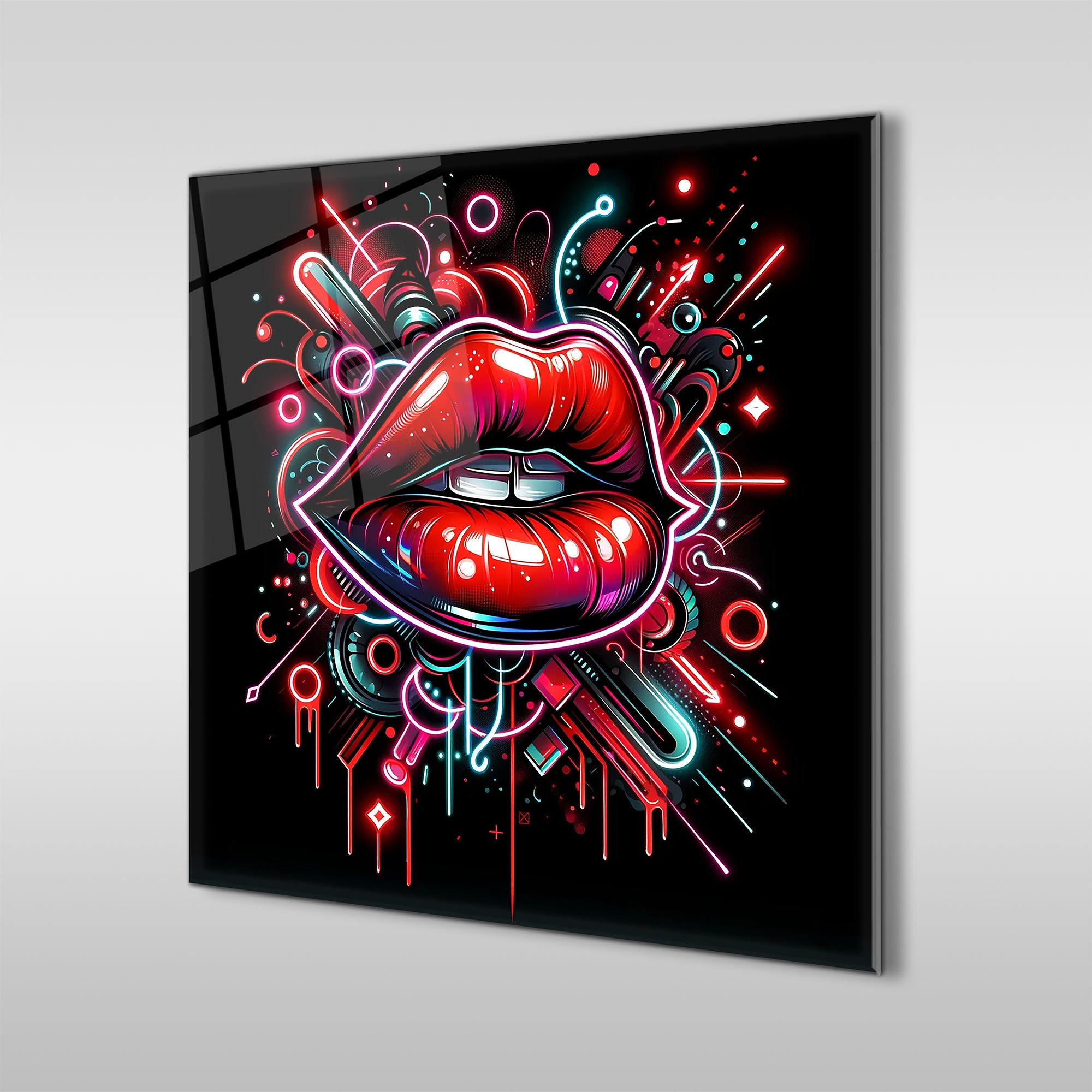 kiss glass printing wall art