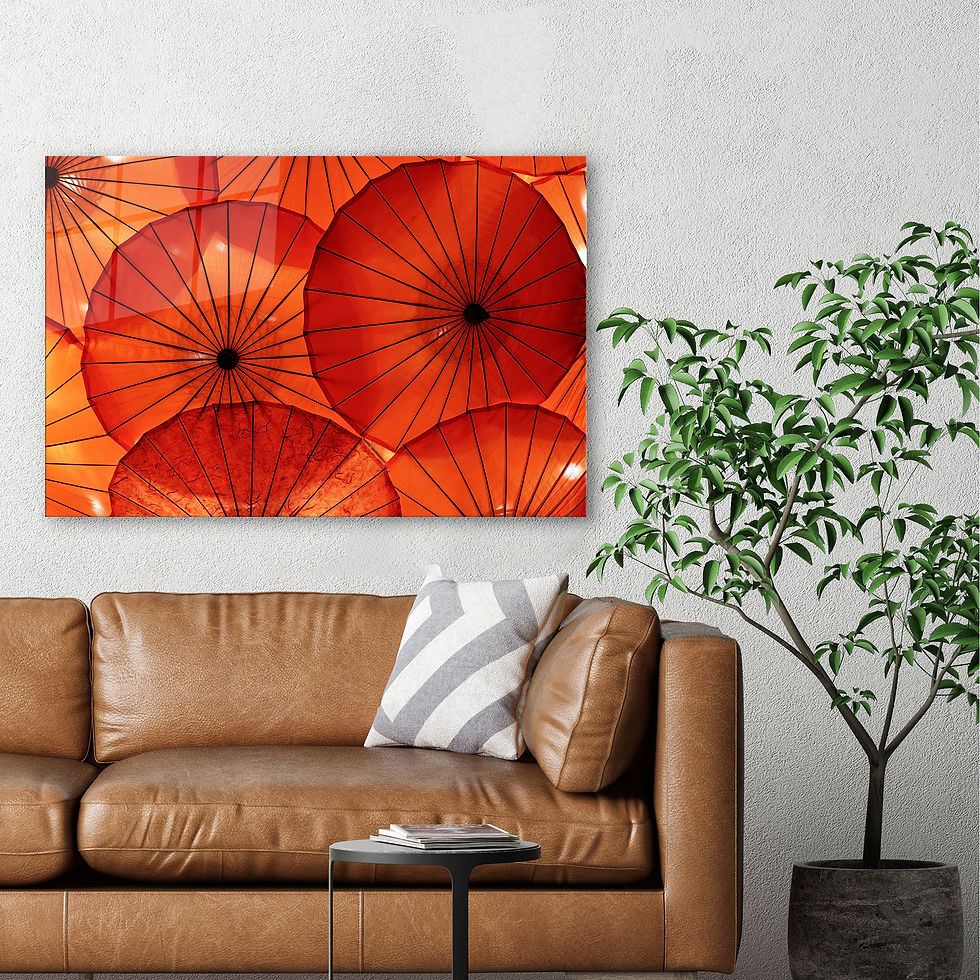 Orange Umbrellas Wall Art