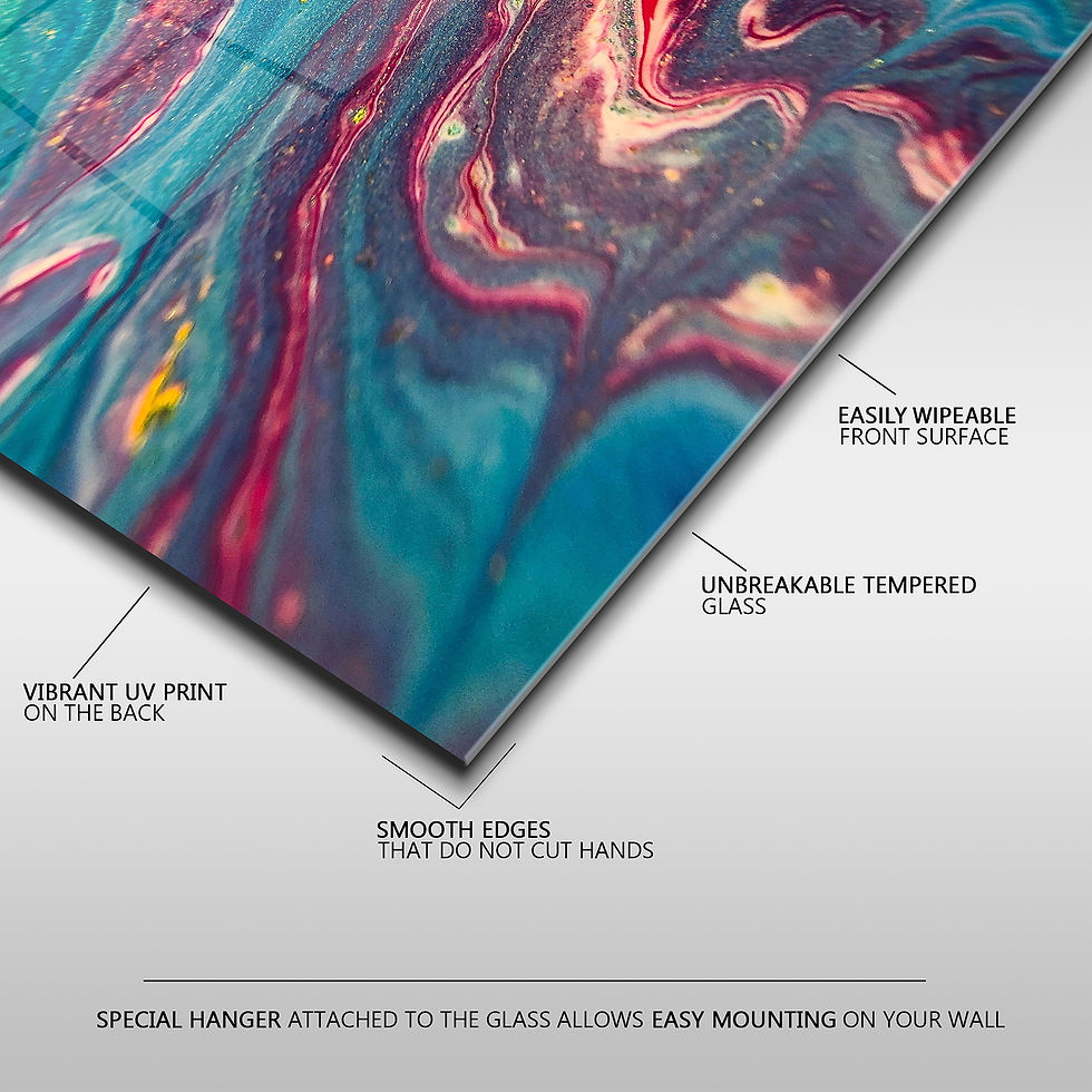 Thumbnail: Colorful Blue Marble Abstract Glass Wall Art