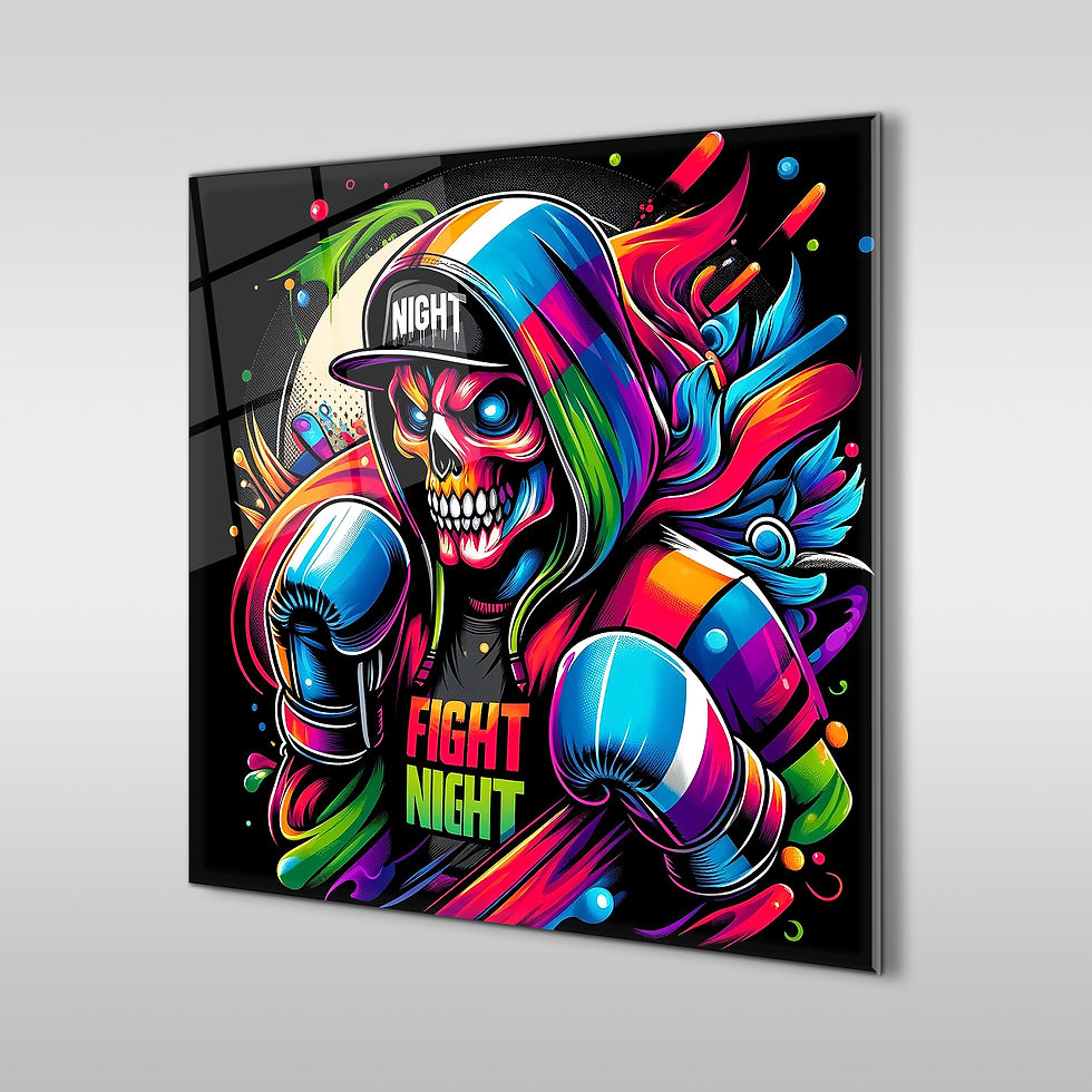 skeleton glass printing wall art