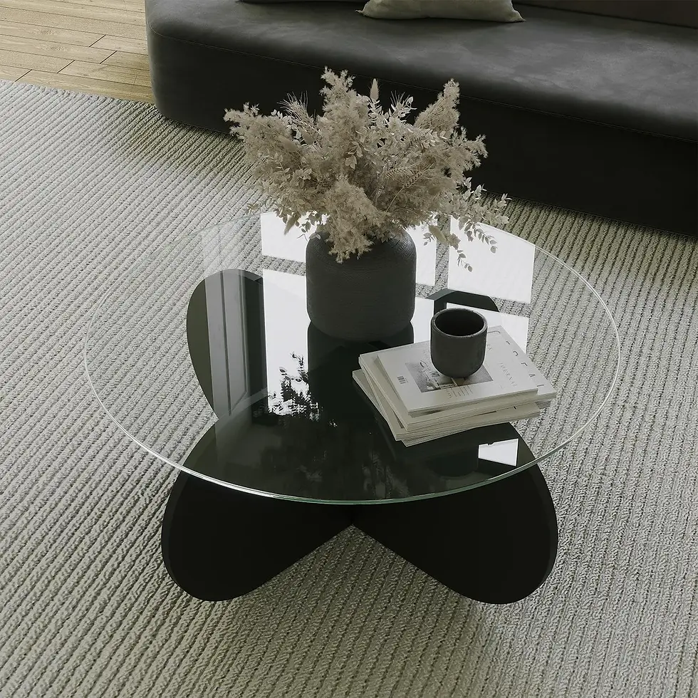 Thumbnail: Bubble Glass Coffee Table / Solid Walnut Color