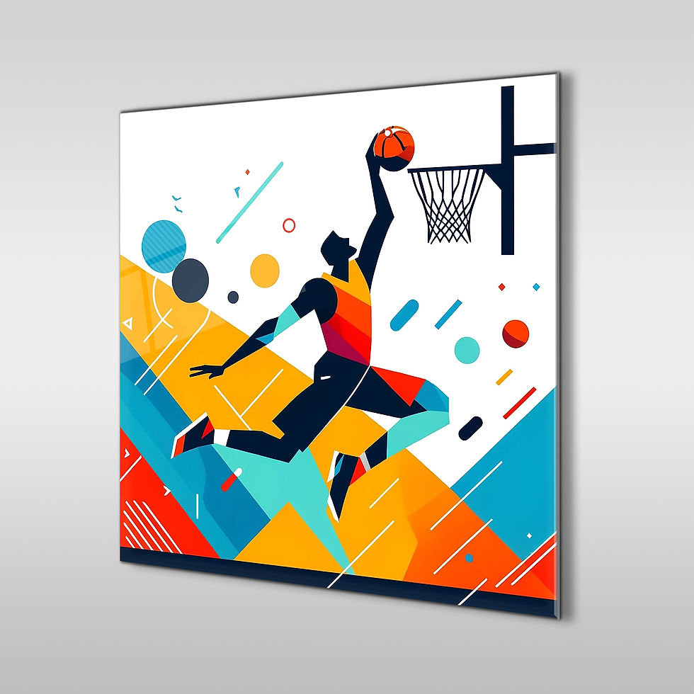 basketball glass printing wall art