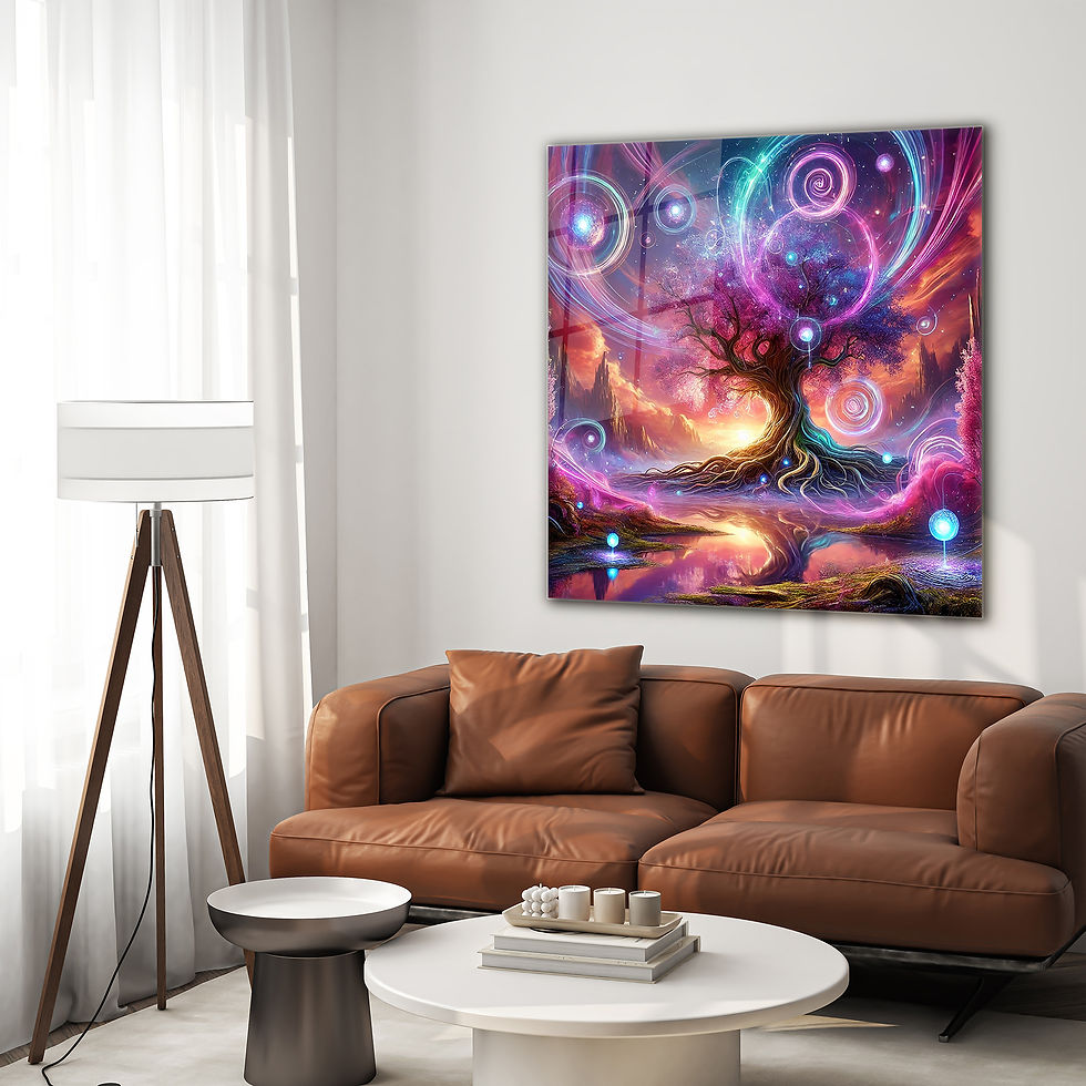 tree of life glass printing wall art