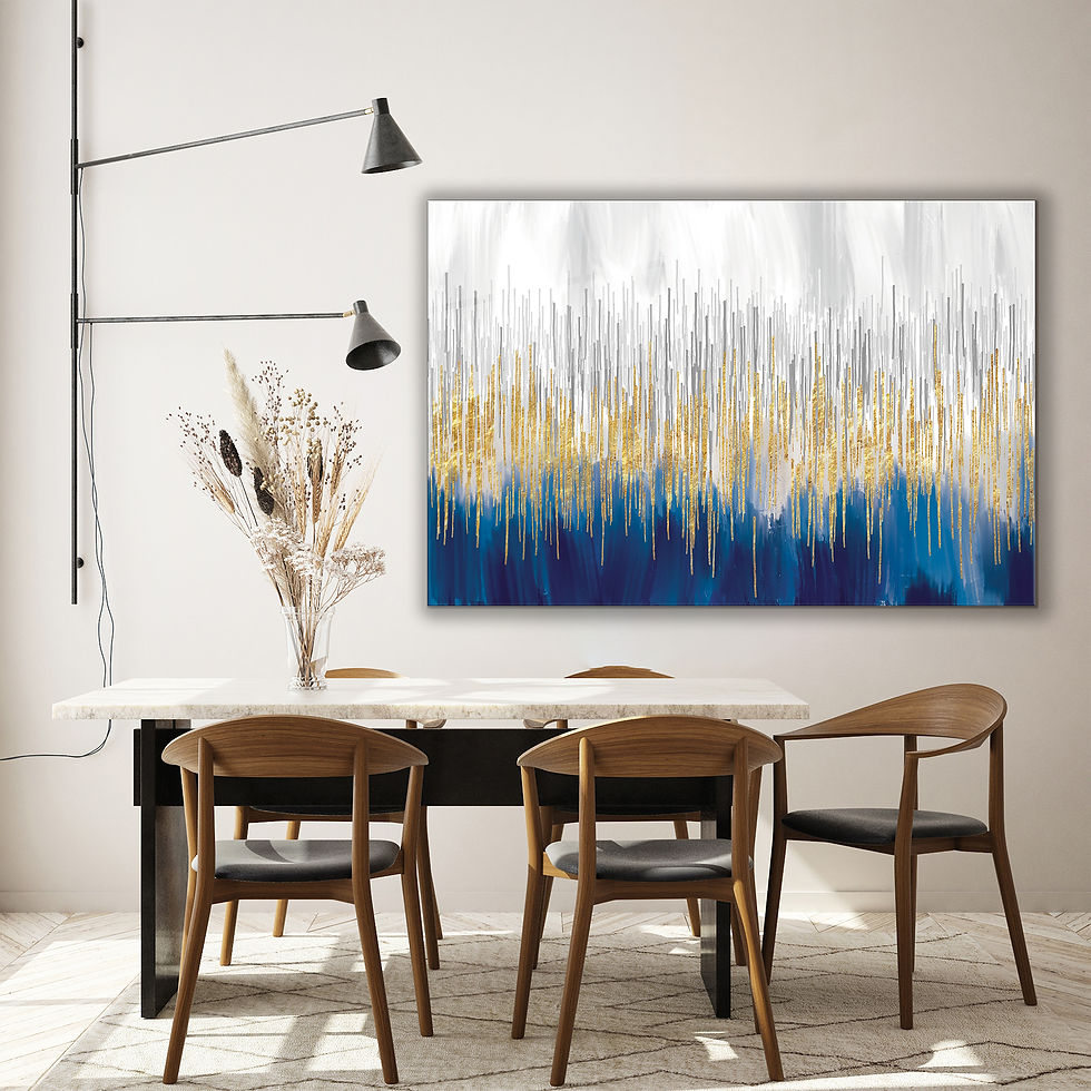 Thumbnail: Gold and Blue Abstract Wall Art