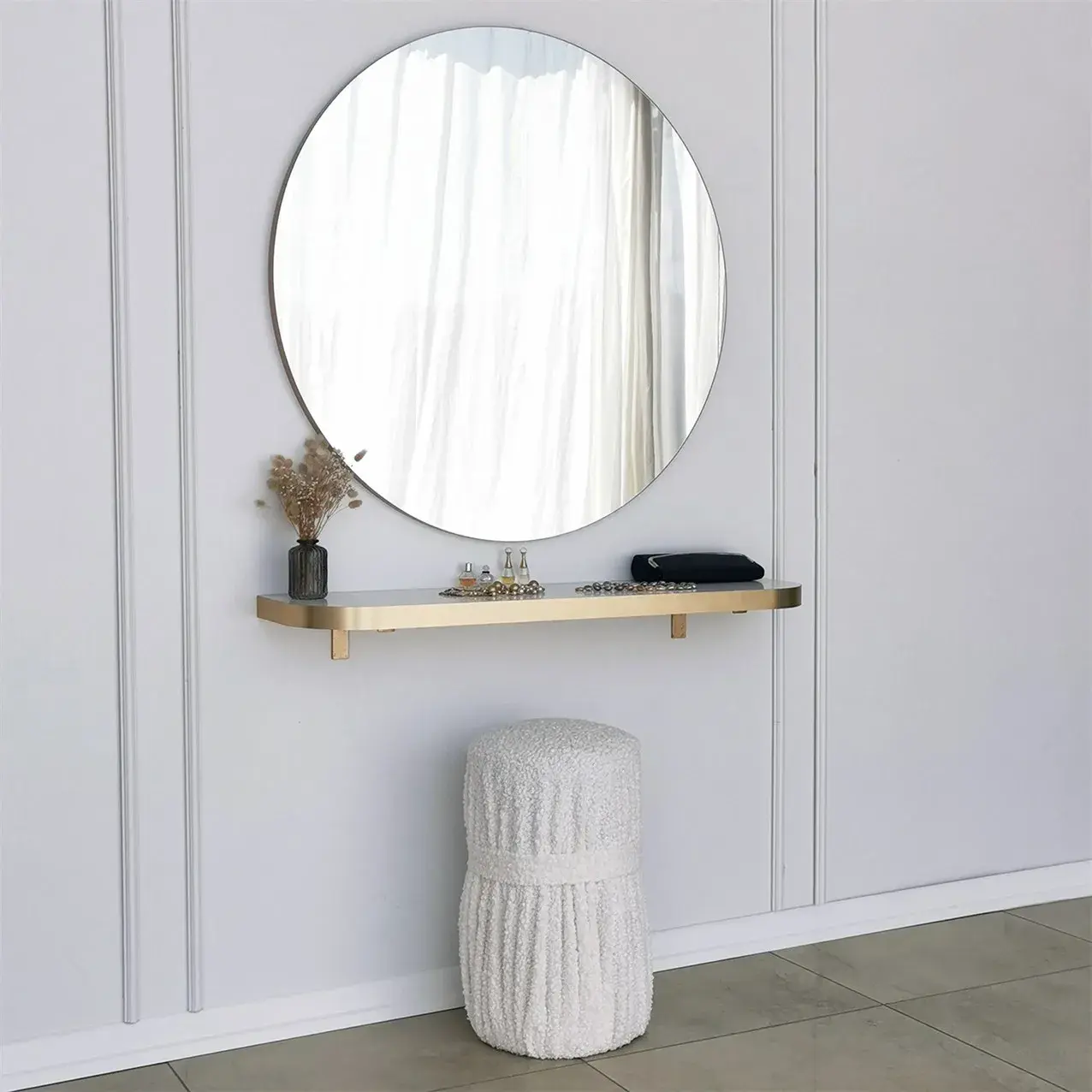 Gold Edged Round Mirror (No:2)