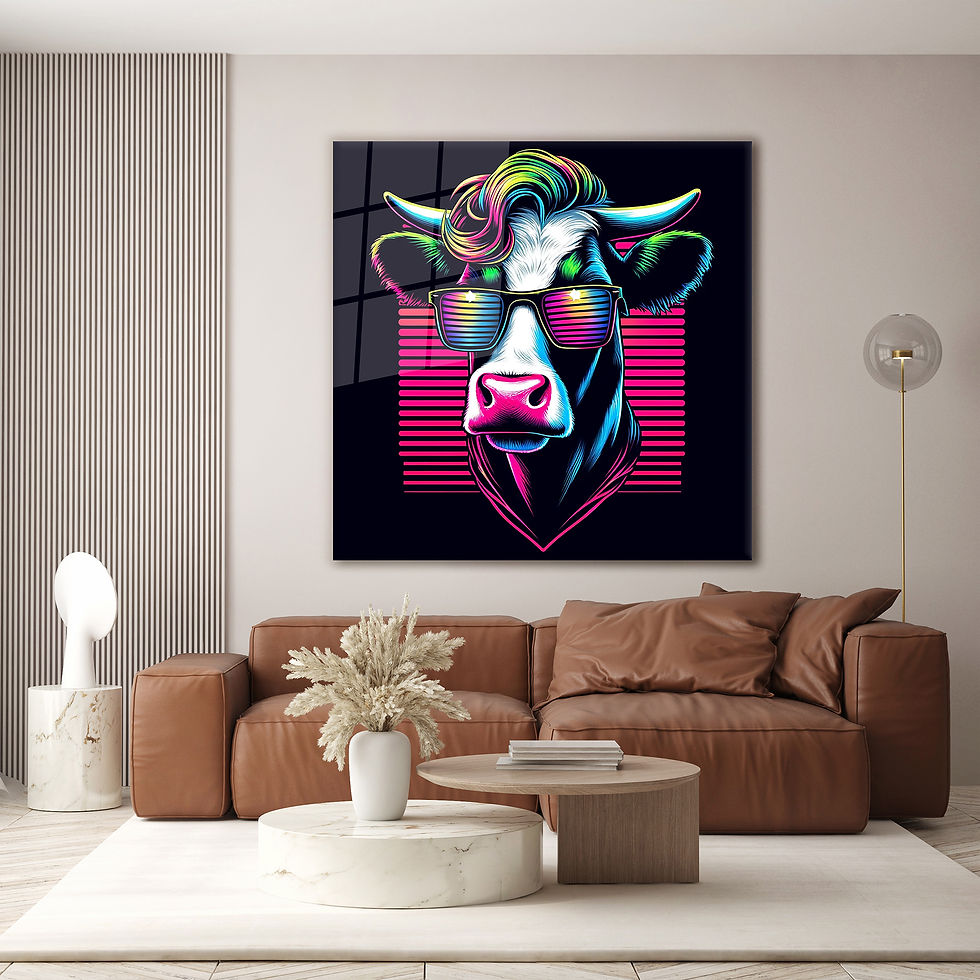 Thumbnail: bull glass printing wall art