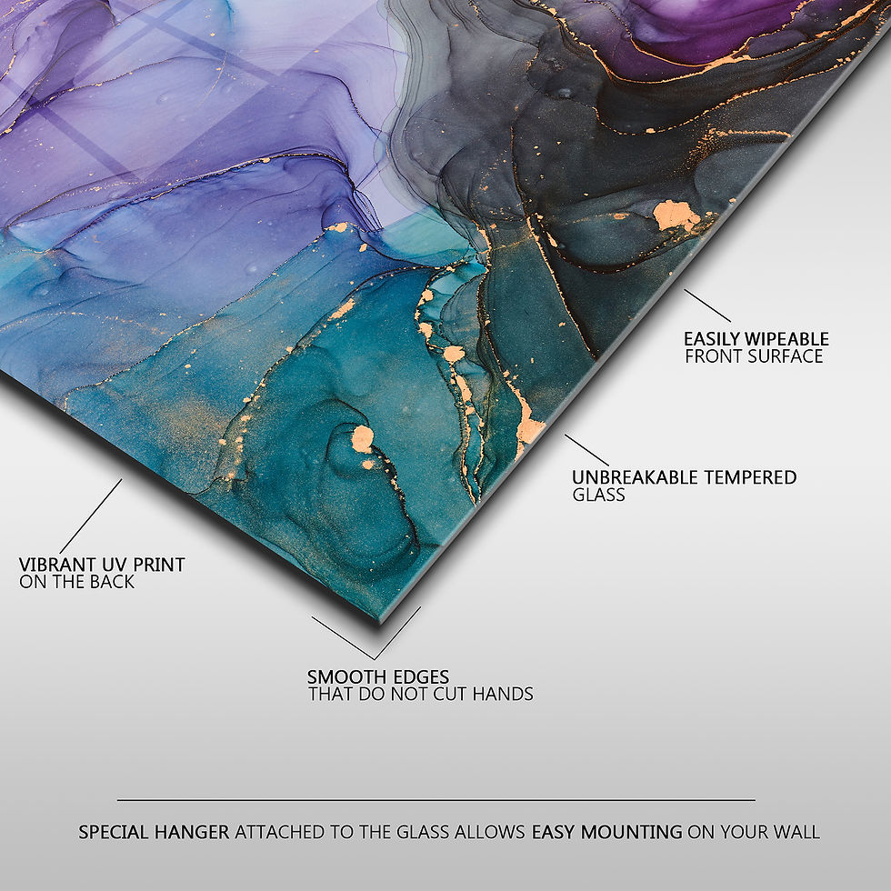 Thumbnail: Purple Golden Marble Wall Art