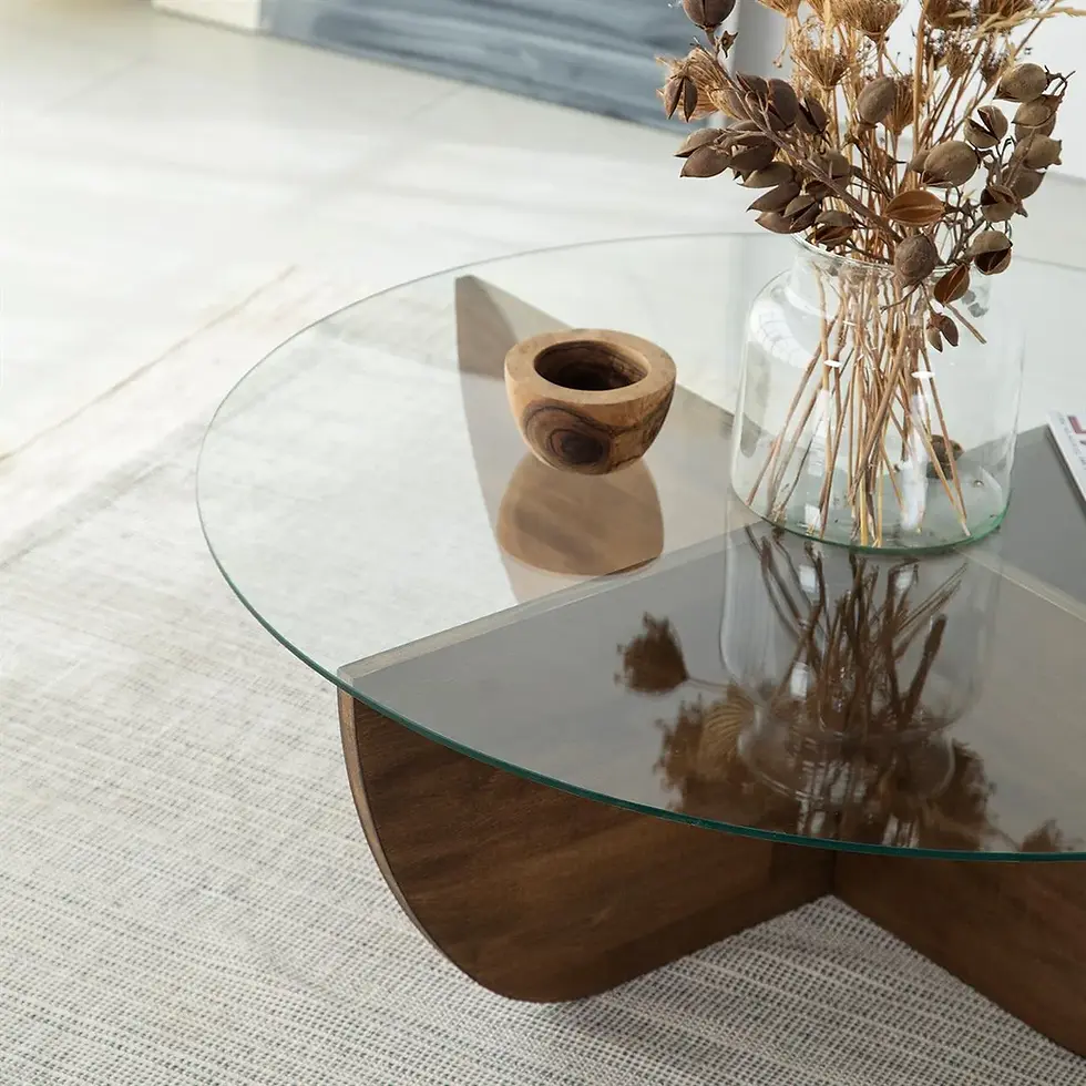 Thumbnail: Lily Glass Coffee Table / Walnut