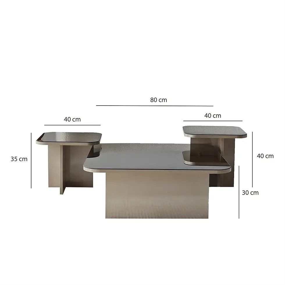 Thumbnail: Jazz Coffee Table Set / Beige & Bronze Mirror