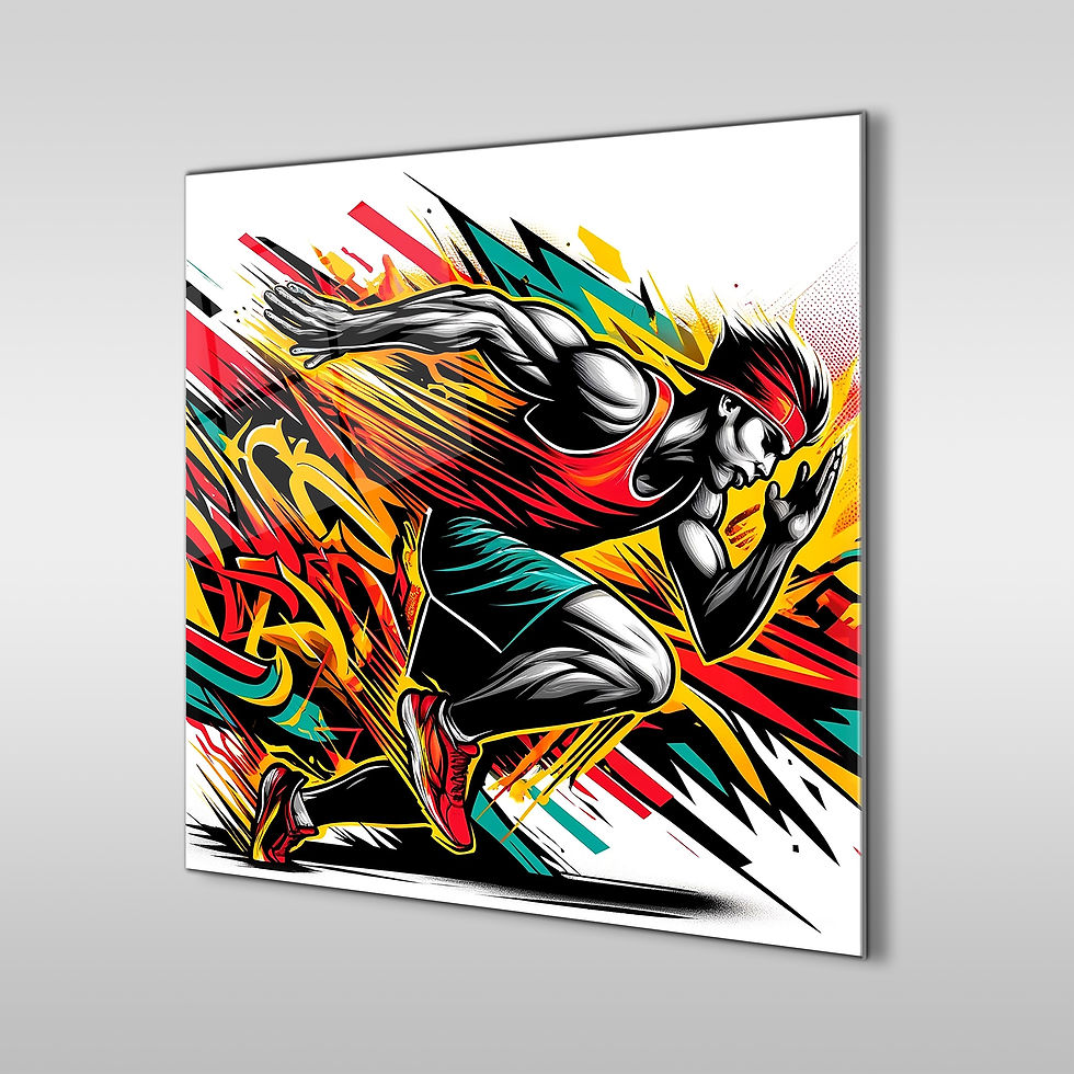 Runner Glass Printing Wall Art