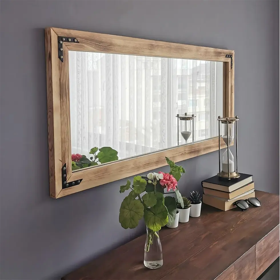 Thumbnail: Wooden Tumbled Decorative Mirror