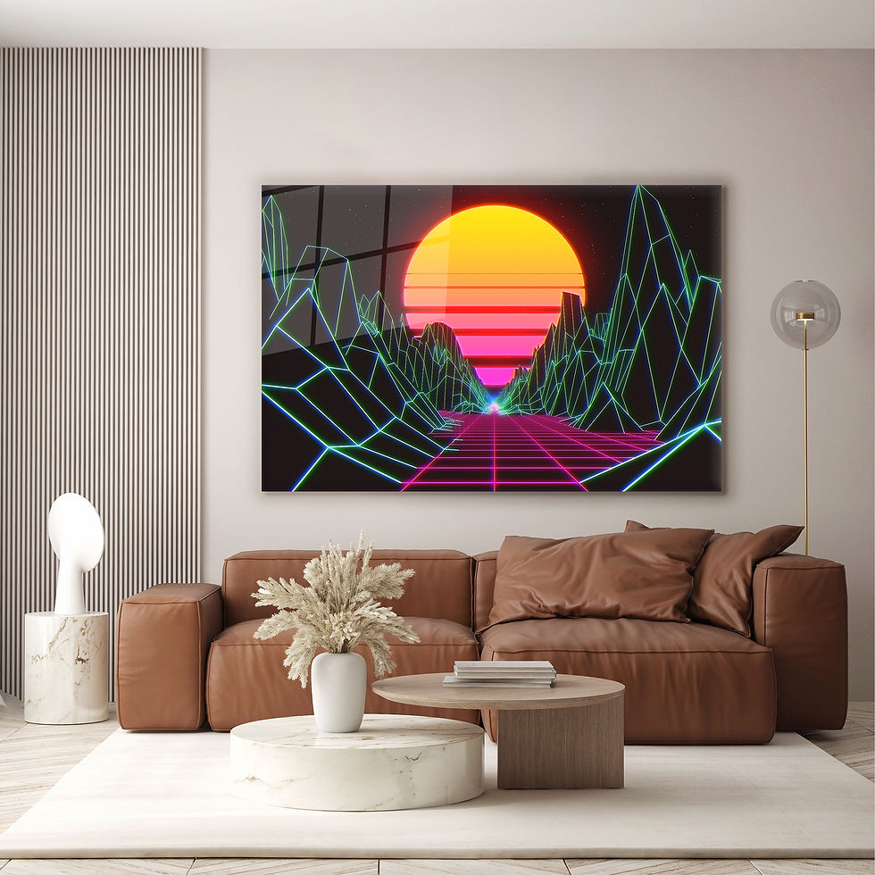 Retro Radial Sunrise Wall Art