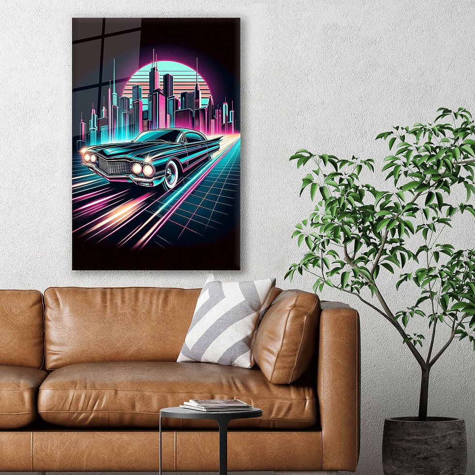 Thumbnail: classical car in the night wall art