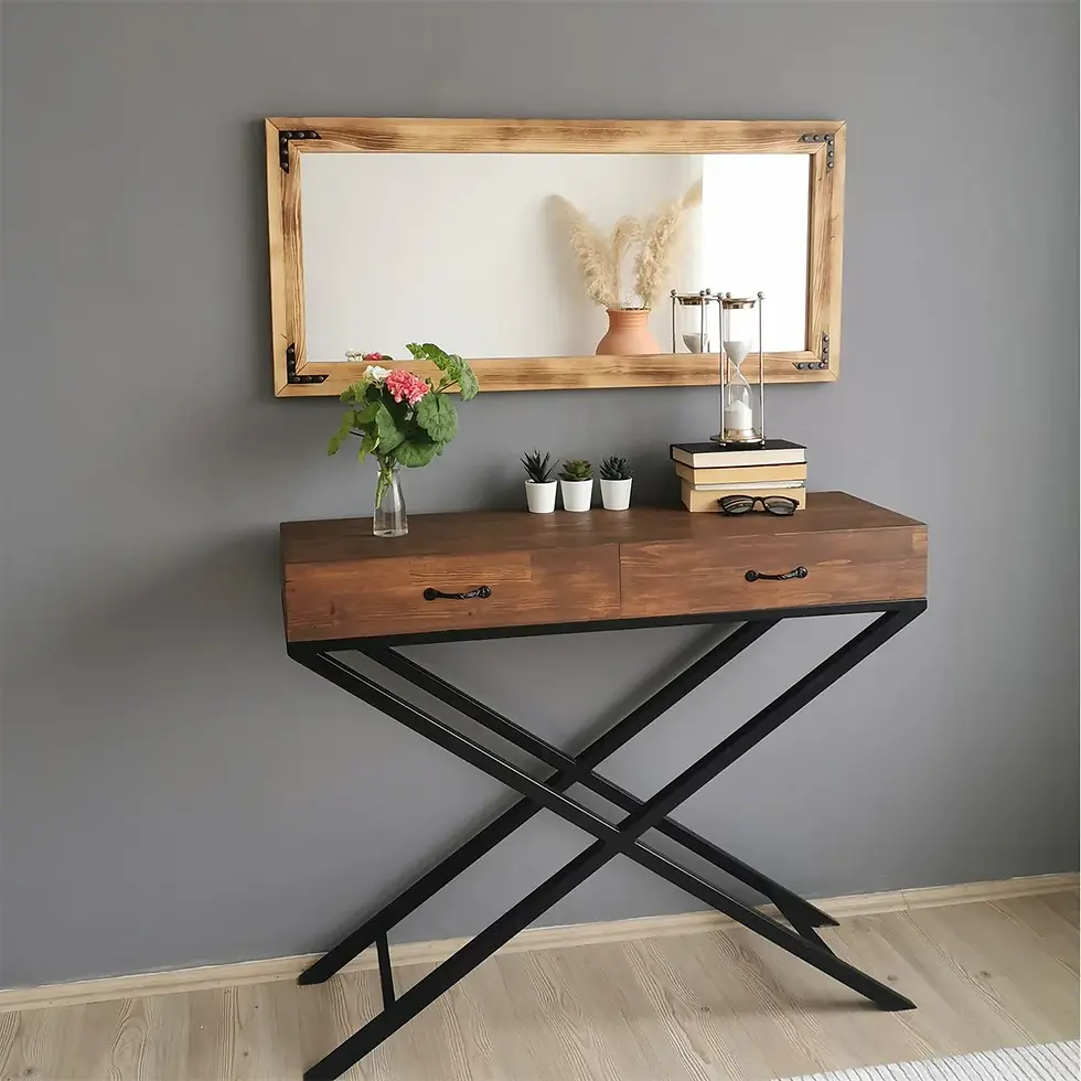 Thumbnail: Wooden Tumbled Decorative Mirror