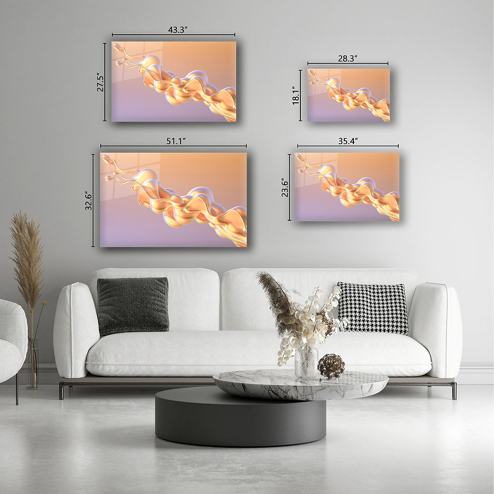 Thumbnail: Yellow Splash Fluid Glass Wall Art