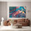 Thumbnail: Colorful Blue Marble Abstract Glass Wall Art
