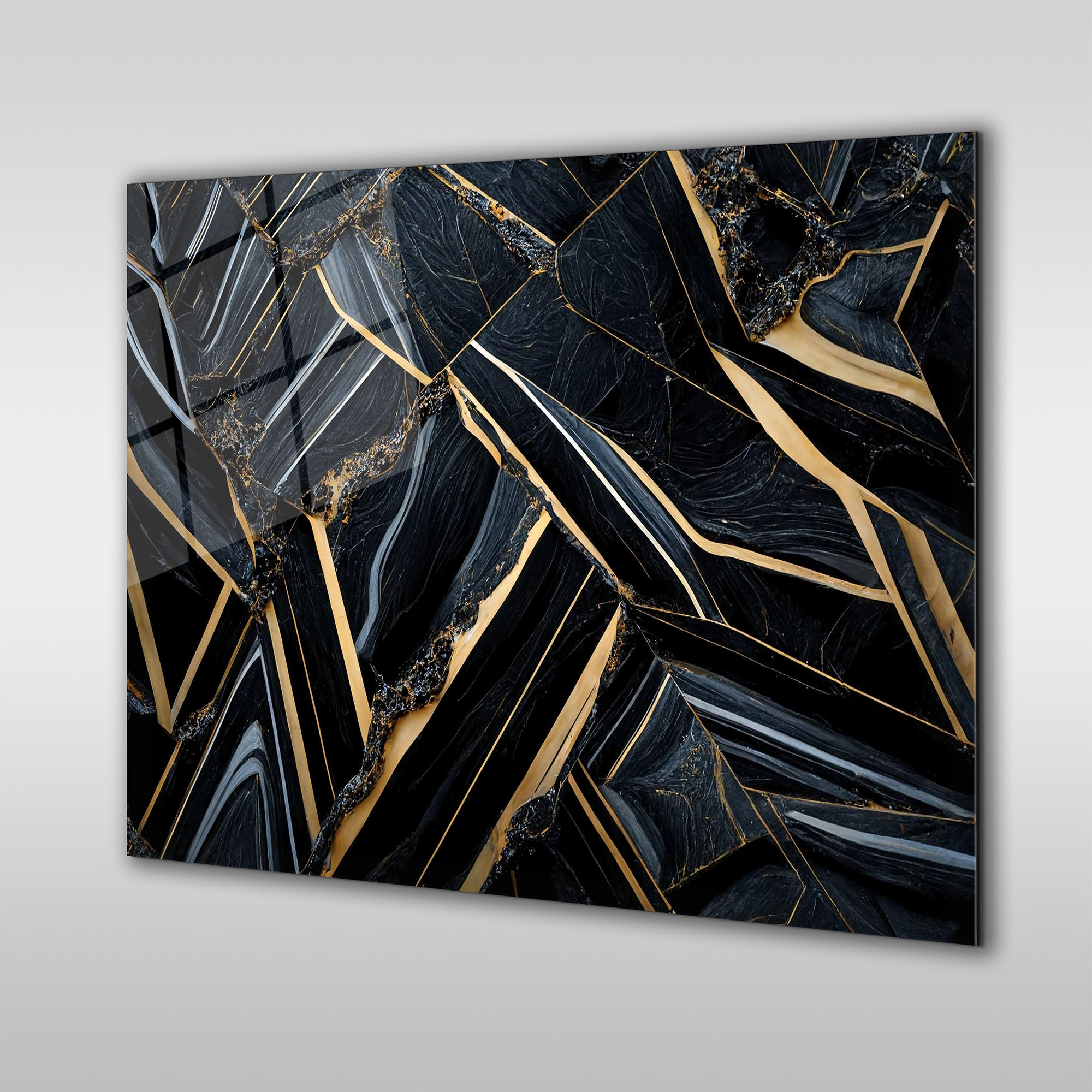 Black and Gold Marble Abstract Wall Art