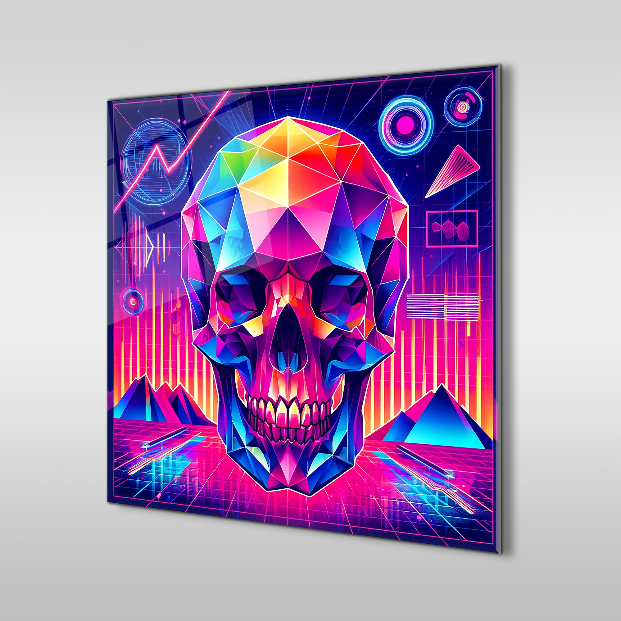 retro skull wall art