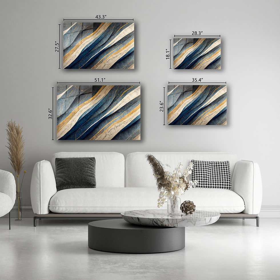 Thumbnail: Blue and Gold Marble Wall Art