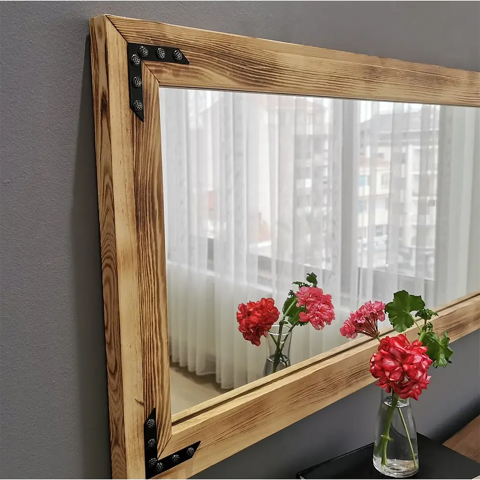 Thumbnail: Wooden Tumbled Decorative Mirror