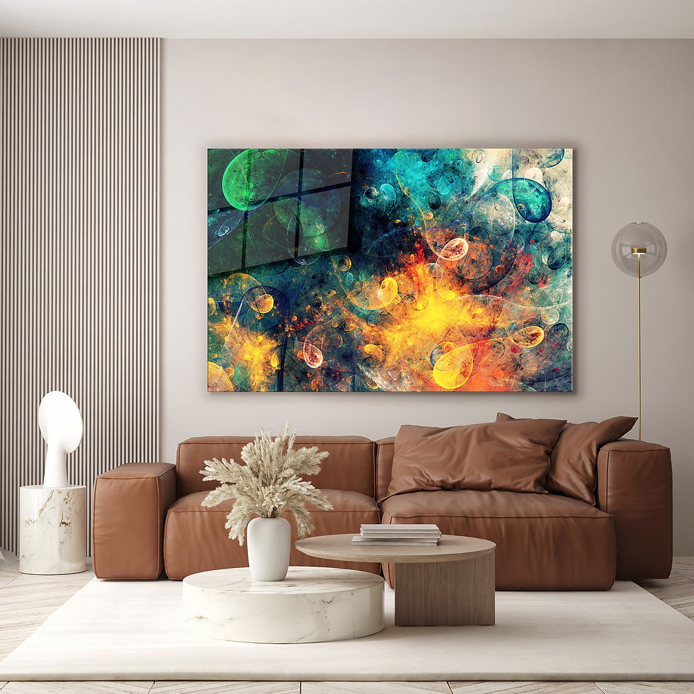 Thumbnail: Blue and Orange Abstract Painting Wall Art