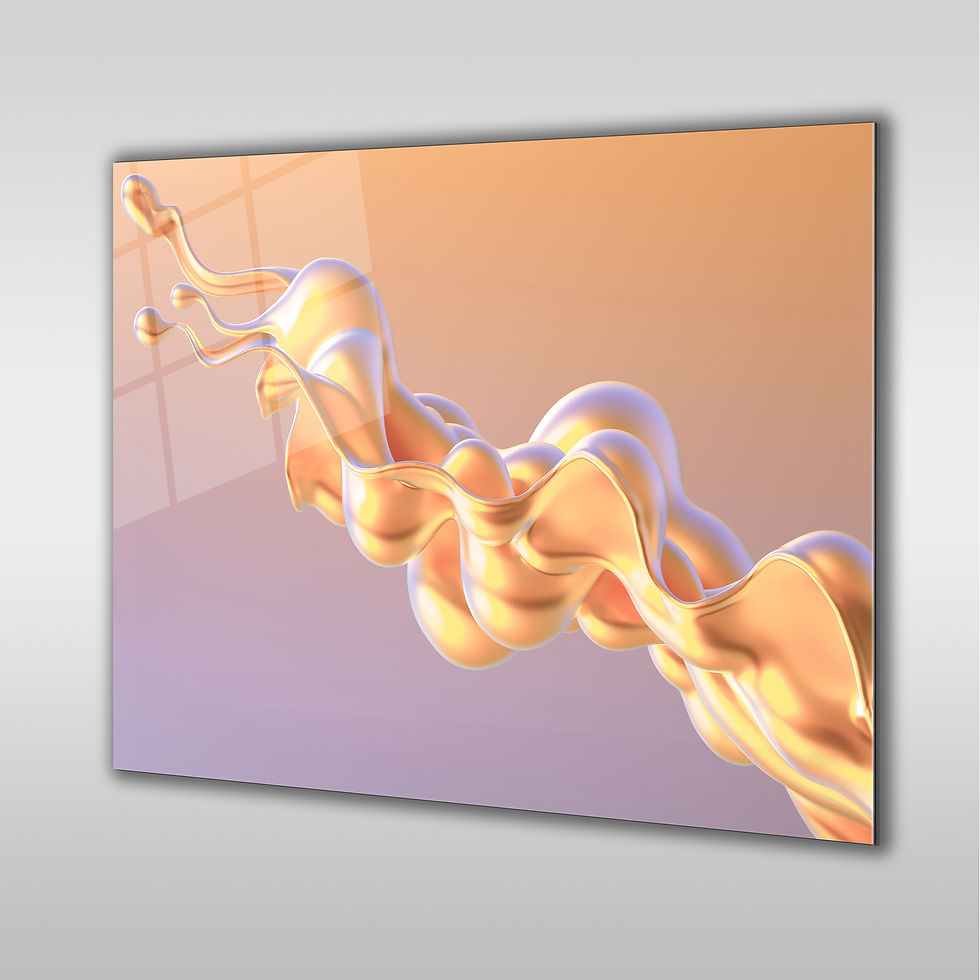 Yellow Splash Fluid Glass Wall Art