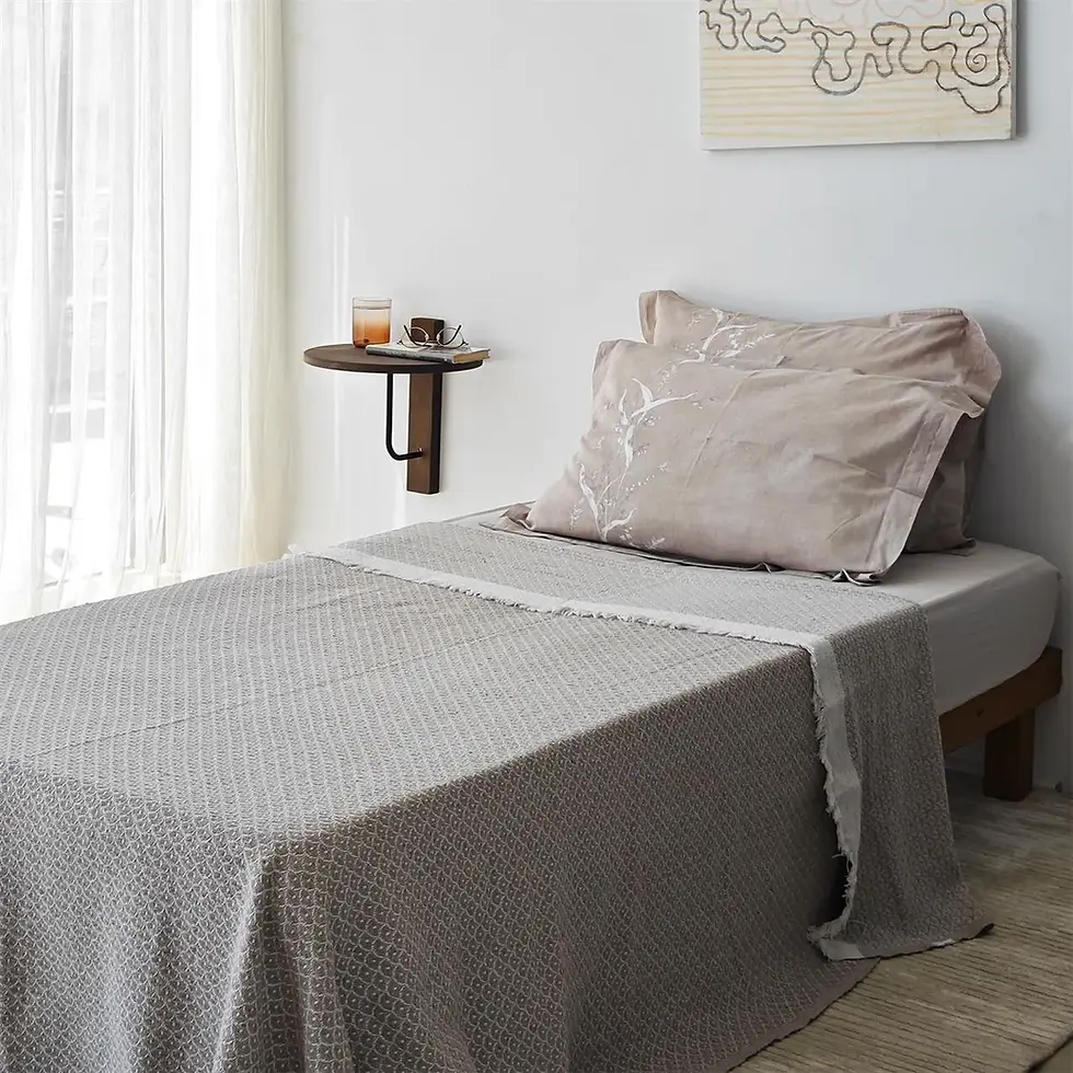Thumbnail: Uncluttered minimalist round wall-mounted shelf against white wall