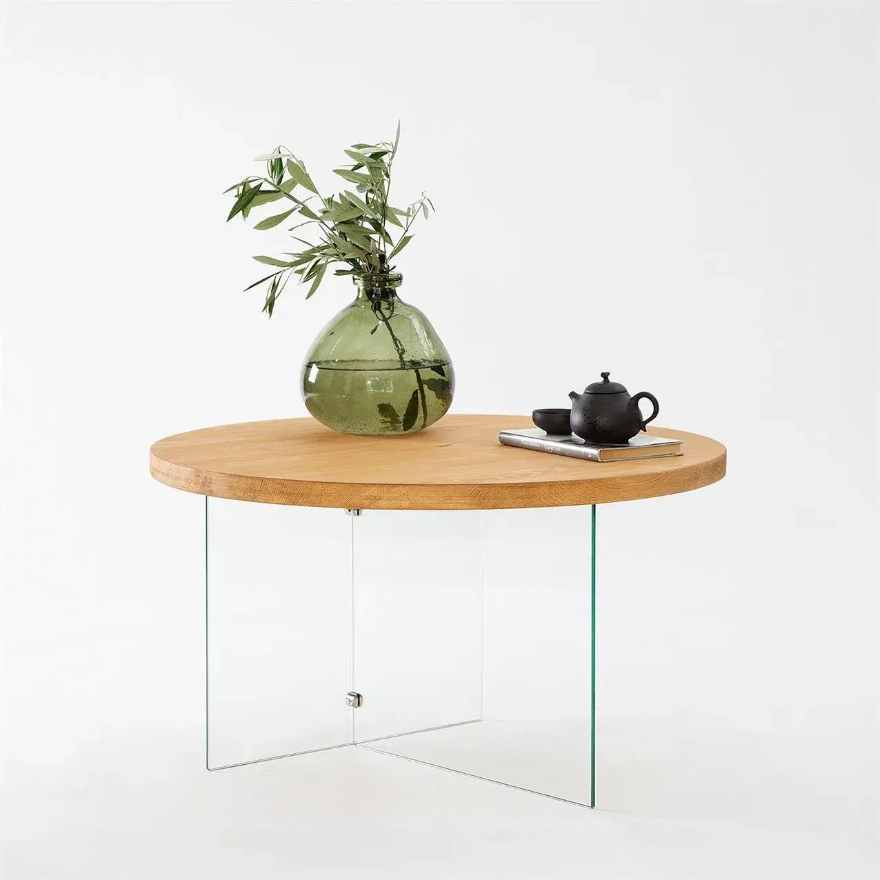 Serenity Coffee Table / Oak & Clear Glass