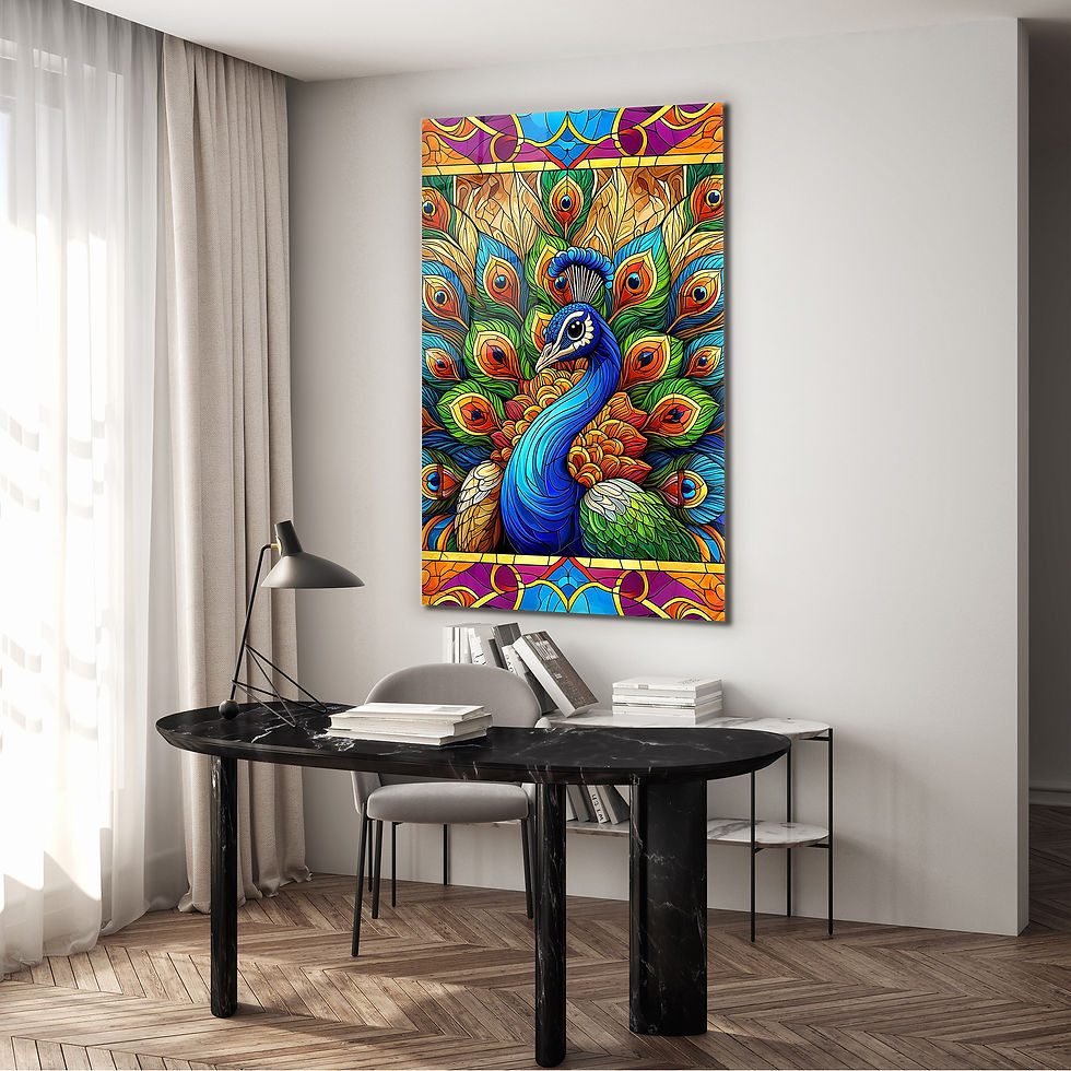 Thumbnail: enchanting peacock wall art