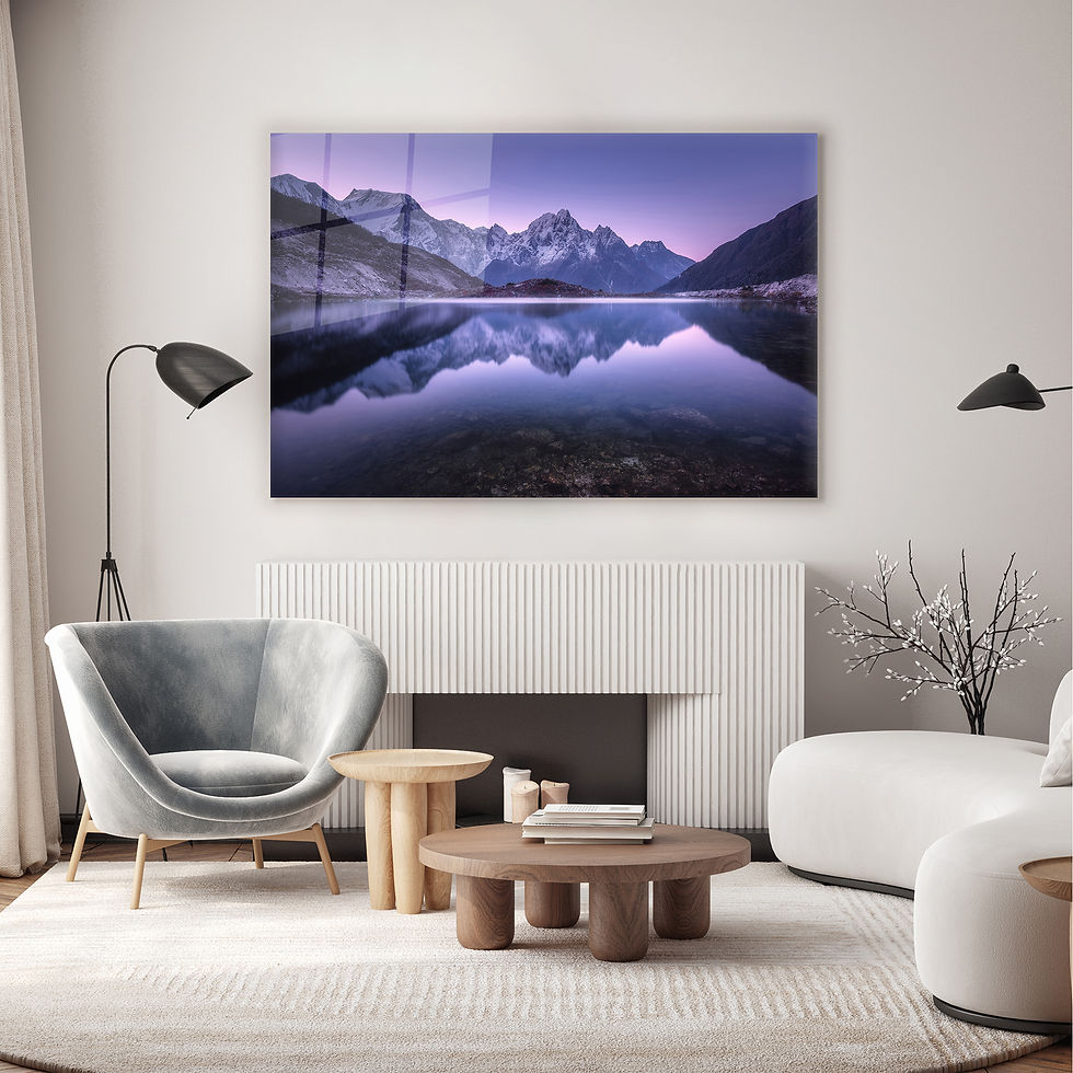 Snowy Mountain and Lake Wall Art