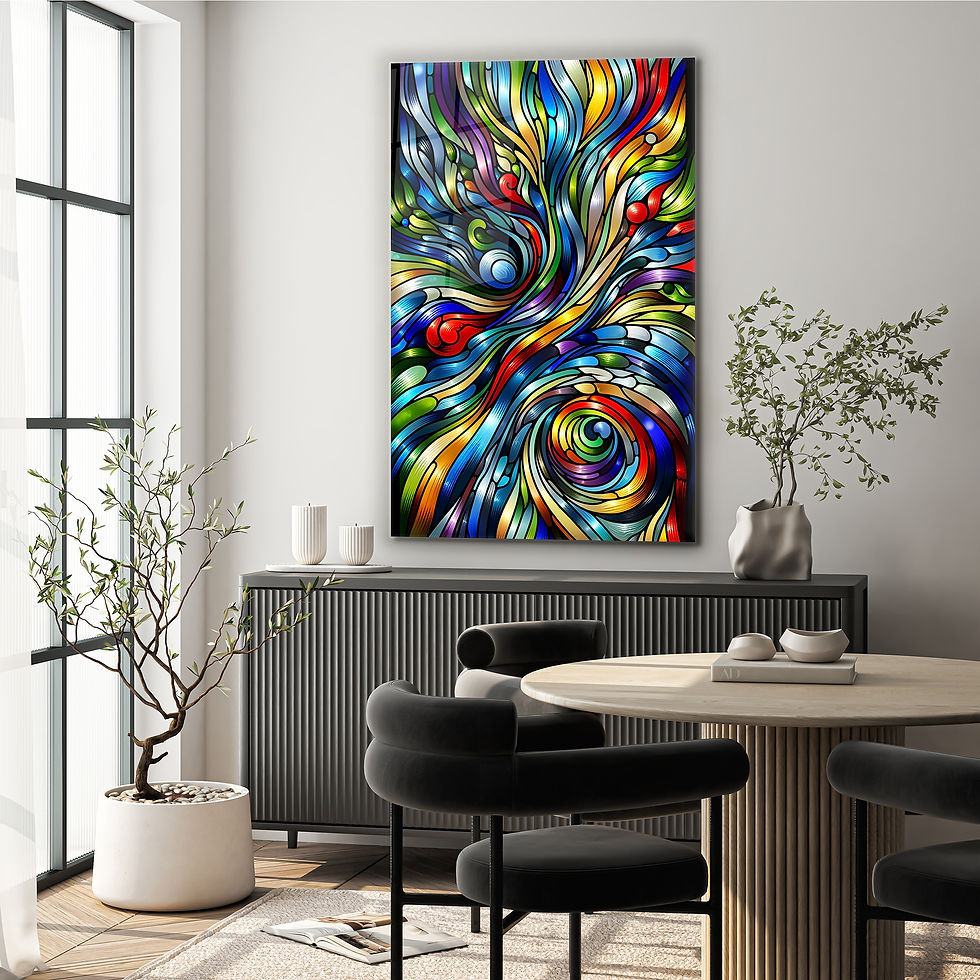 abstract stained glass wall art