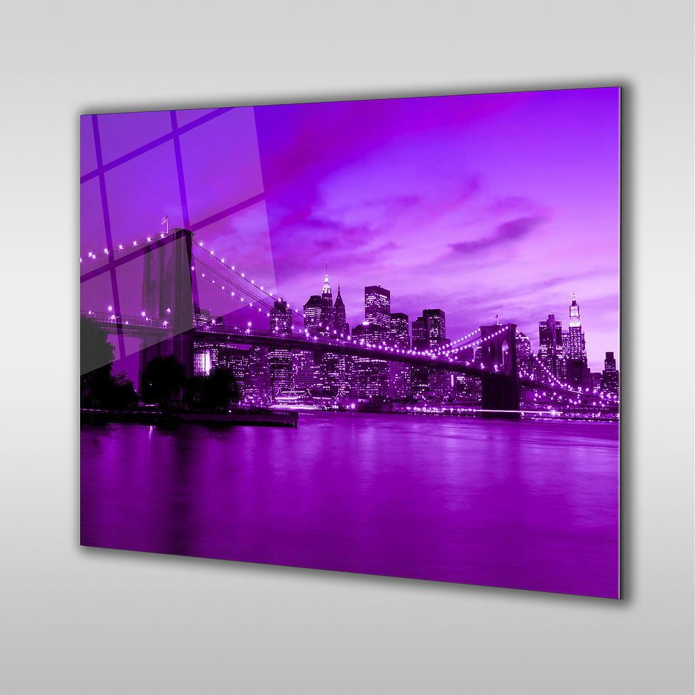 City Bridge under Purple Sky