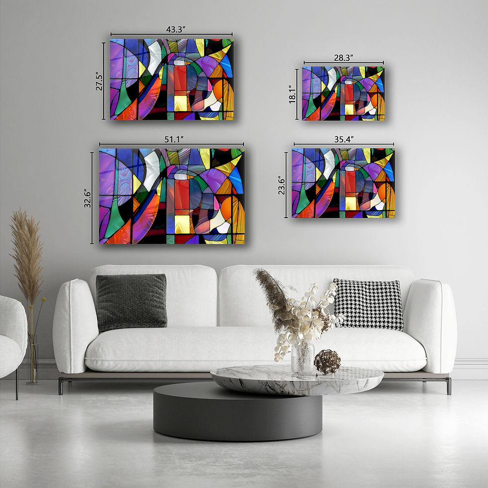 Thumbnail: Geometrical Stained Abstract Glass Wall Art
