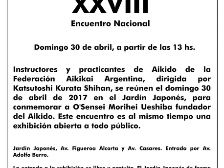 30 de abril - Encuentro Nacional de Aikido XXVIII