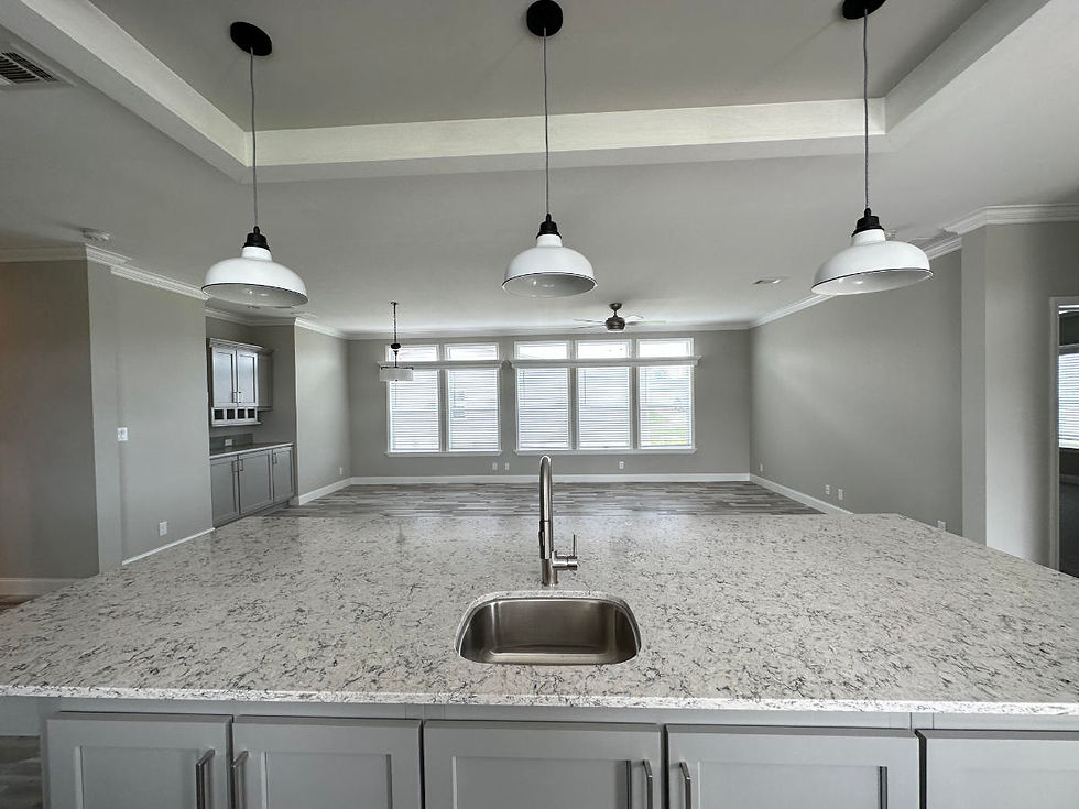 Granite Solid Surface Counter in a large kitchen island