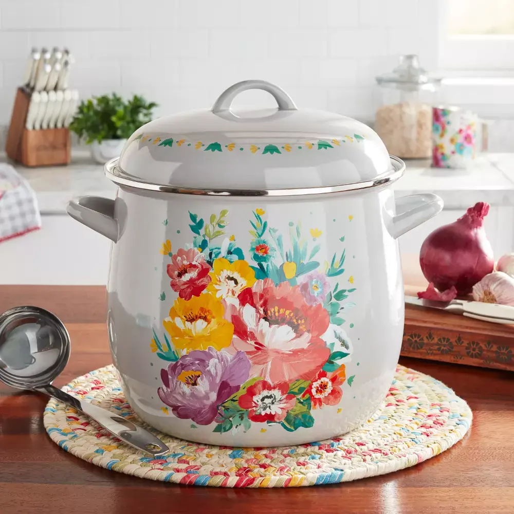 Pioneer Woman Sweet Romance Blossom 12 quart Stock Pot
