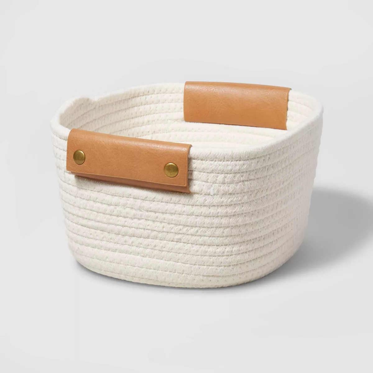 11 Inch Decorative Coiled Rope Square Base Tapered Basket Cream Brightroom Target