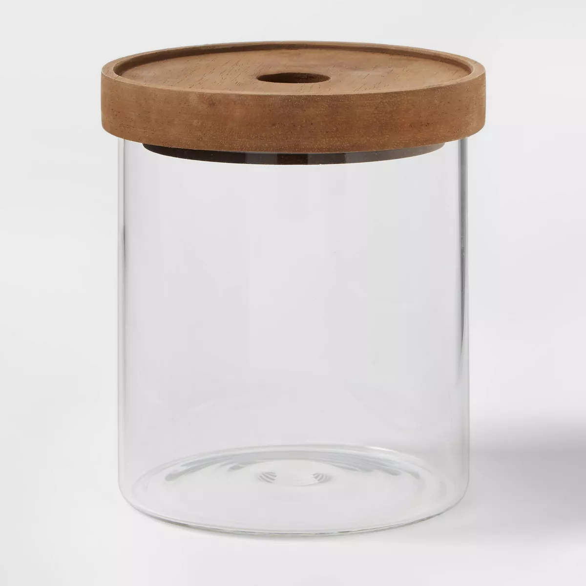 Glass Storage Canister with Wood Lid Small Threshold Target