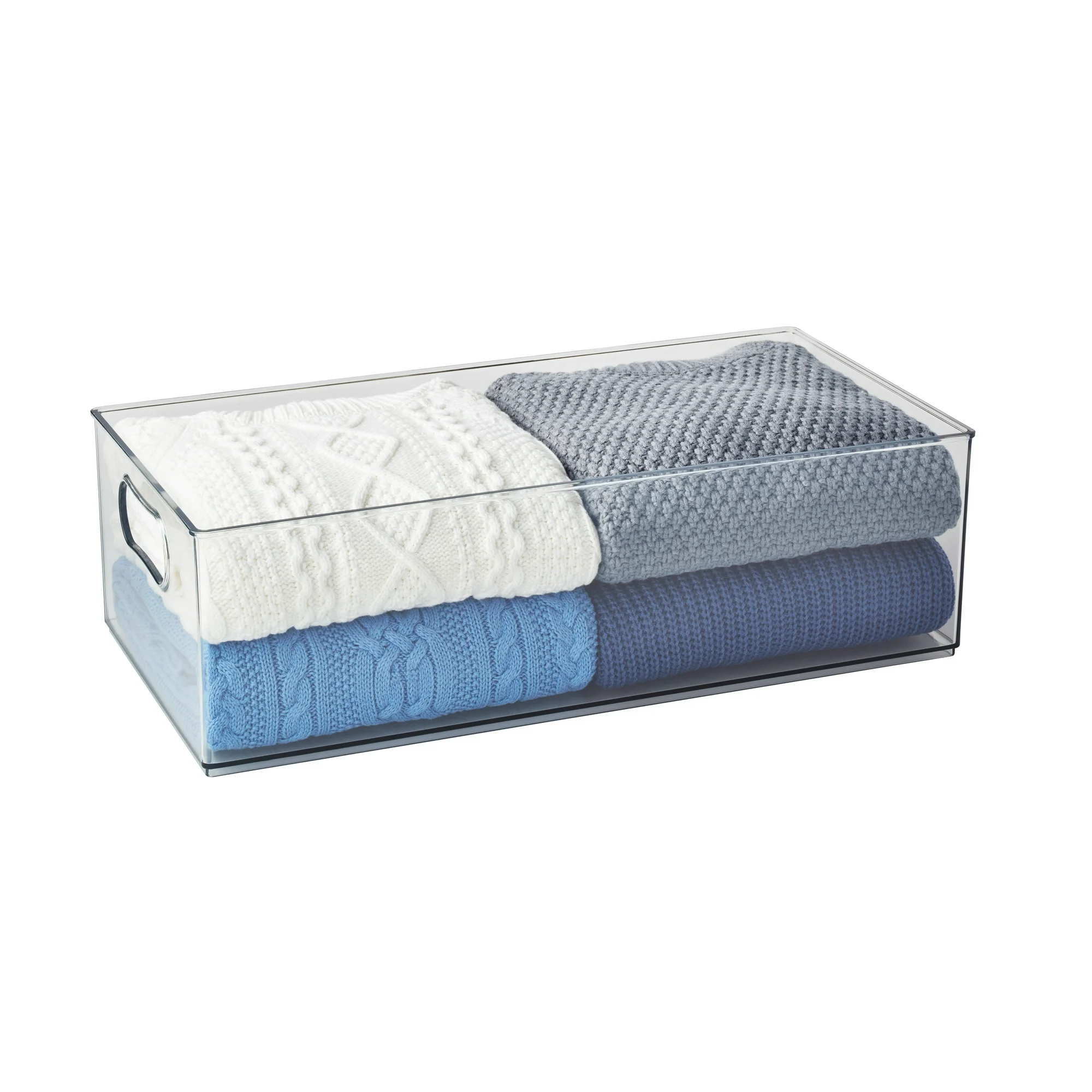 The Home Edit Walmart Everything XL Storage Bin Clear Plastic Stackable Organizer 10 inches by 20 inches by 6 inches