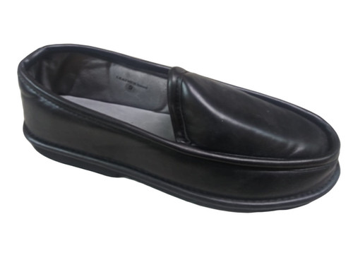 Leather Lines Black Slipper | Zig Zag Shoes
