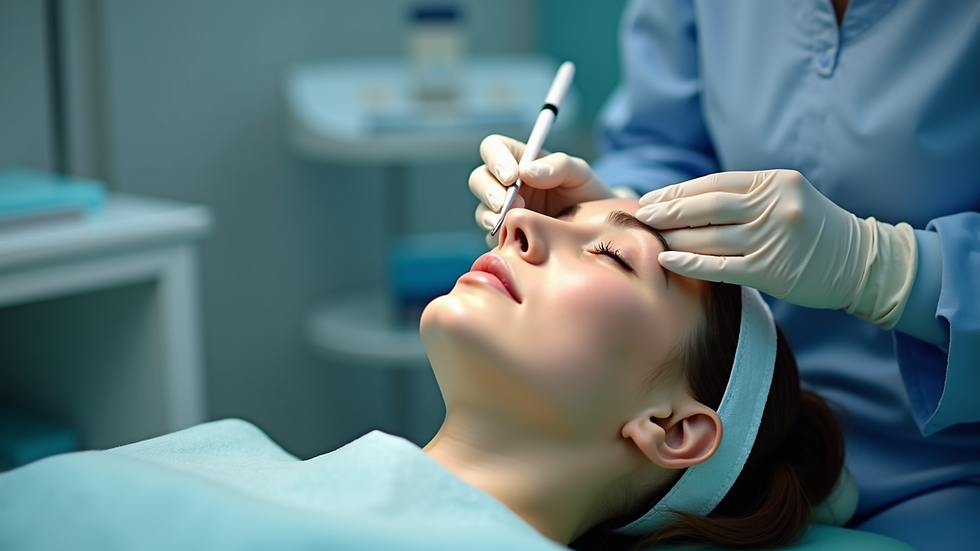 Eye-level view of a medical setting where Botox treatments are administered