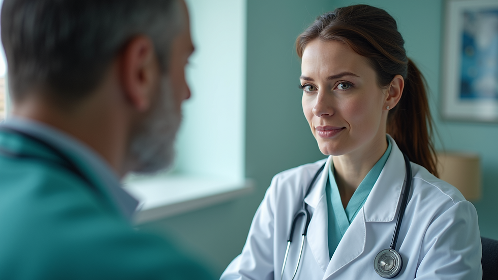 Close-up view of a patient consultation with a plastic surgeon