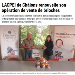 L'Opération Brioches 2025 mise en lumière par le journal l'Union