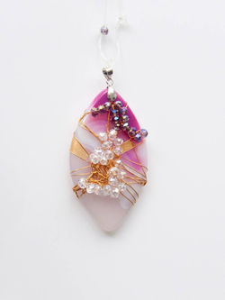 Pink white necklace