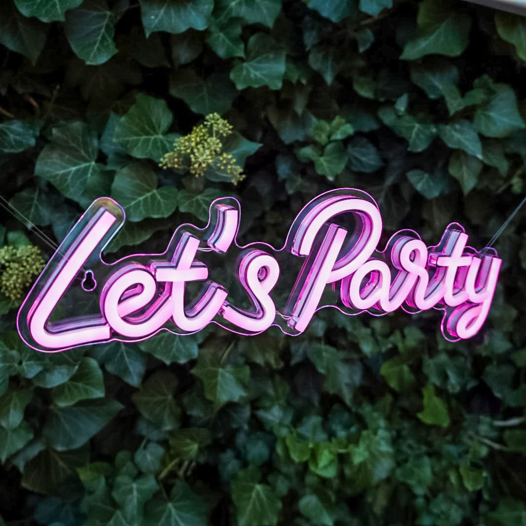 Let's Party neónový nápis