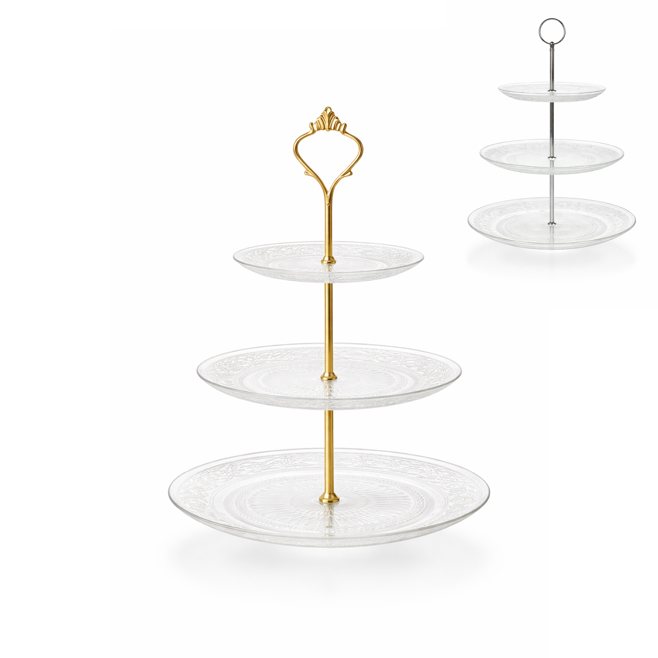 Trojposchodový etažér Classic –  sklo